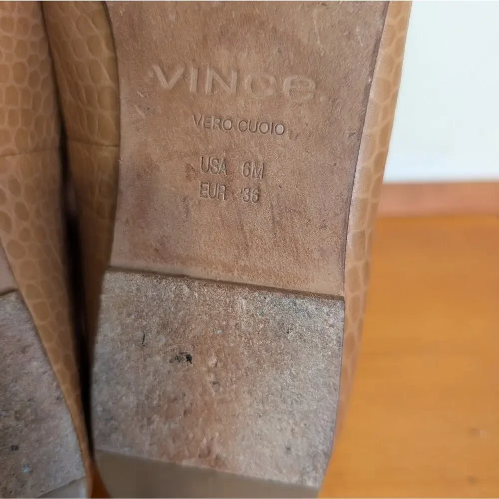 VINCE Naomi Croc-Embossed Leather Loafer 6